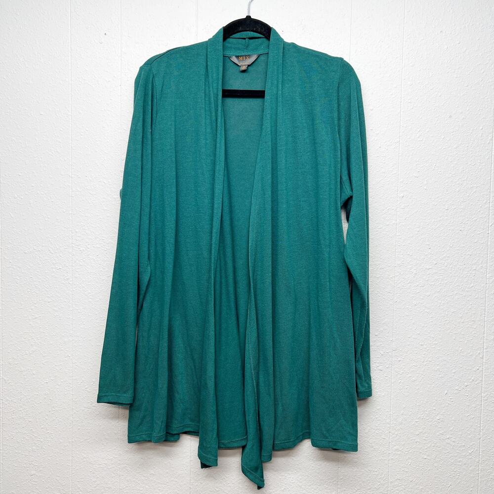 MIX by 41 Hawthorne Open Front Cardigan Sweater Womens 2X Lightweight Stretch